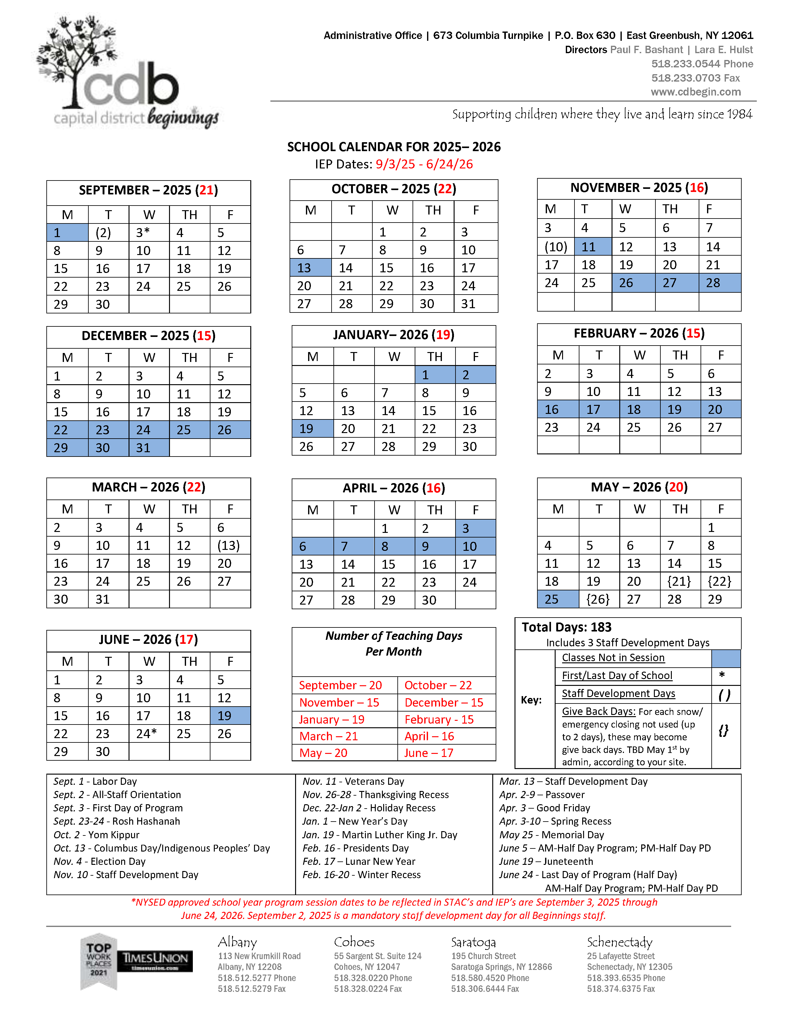 Program Calendar